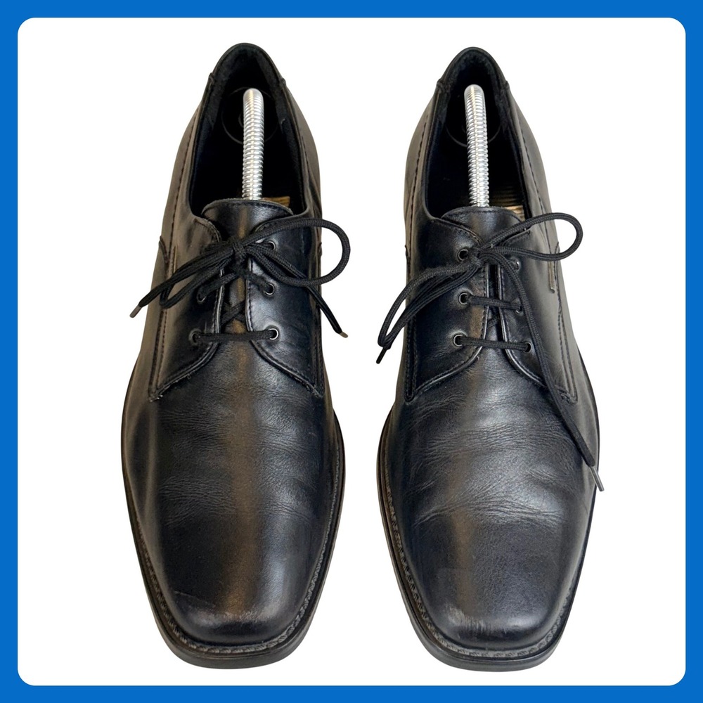 Sioux Gore-Tex Derby Shoes Men 8.5 Black Leather Waterproof Square Dress Shoes